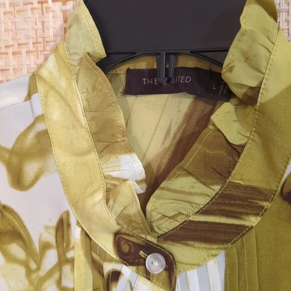 The Limited Green Sleeveless Button Down Pleated Front Blouse Women's Size L - Picture 2 of 7